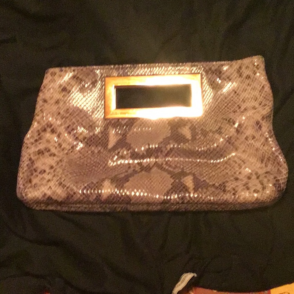 Michael Kors Berkeley snake skin clutch